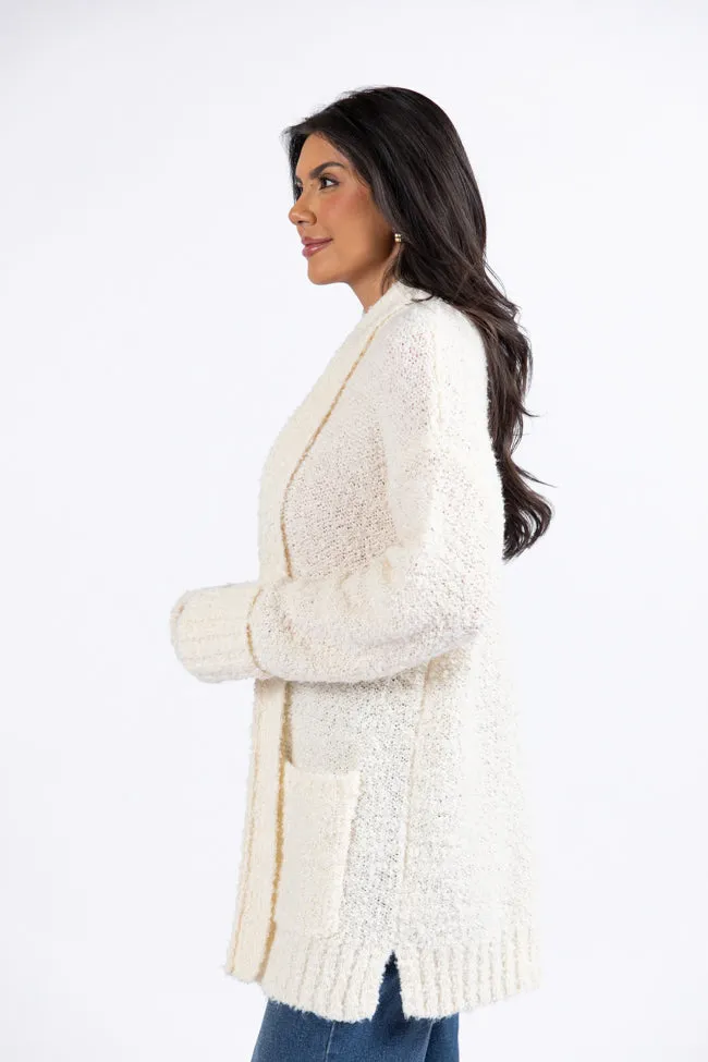 All Time Fav Cream Fuzzy Cardigan