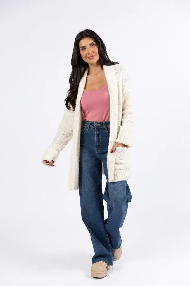 All Time Fav Cream Fuzzy Cardigan