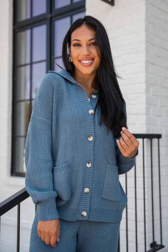 Colorado Trip Navy Collared Cardigan