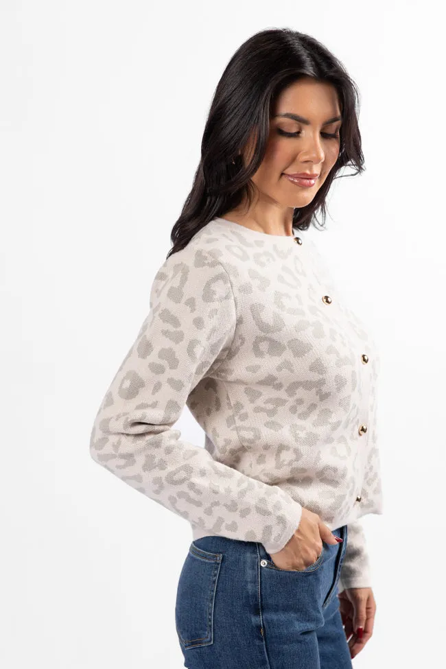 Dream Big Taupe Leopard Cardigan
