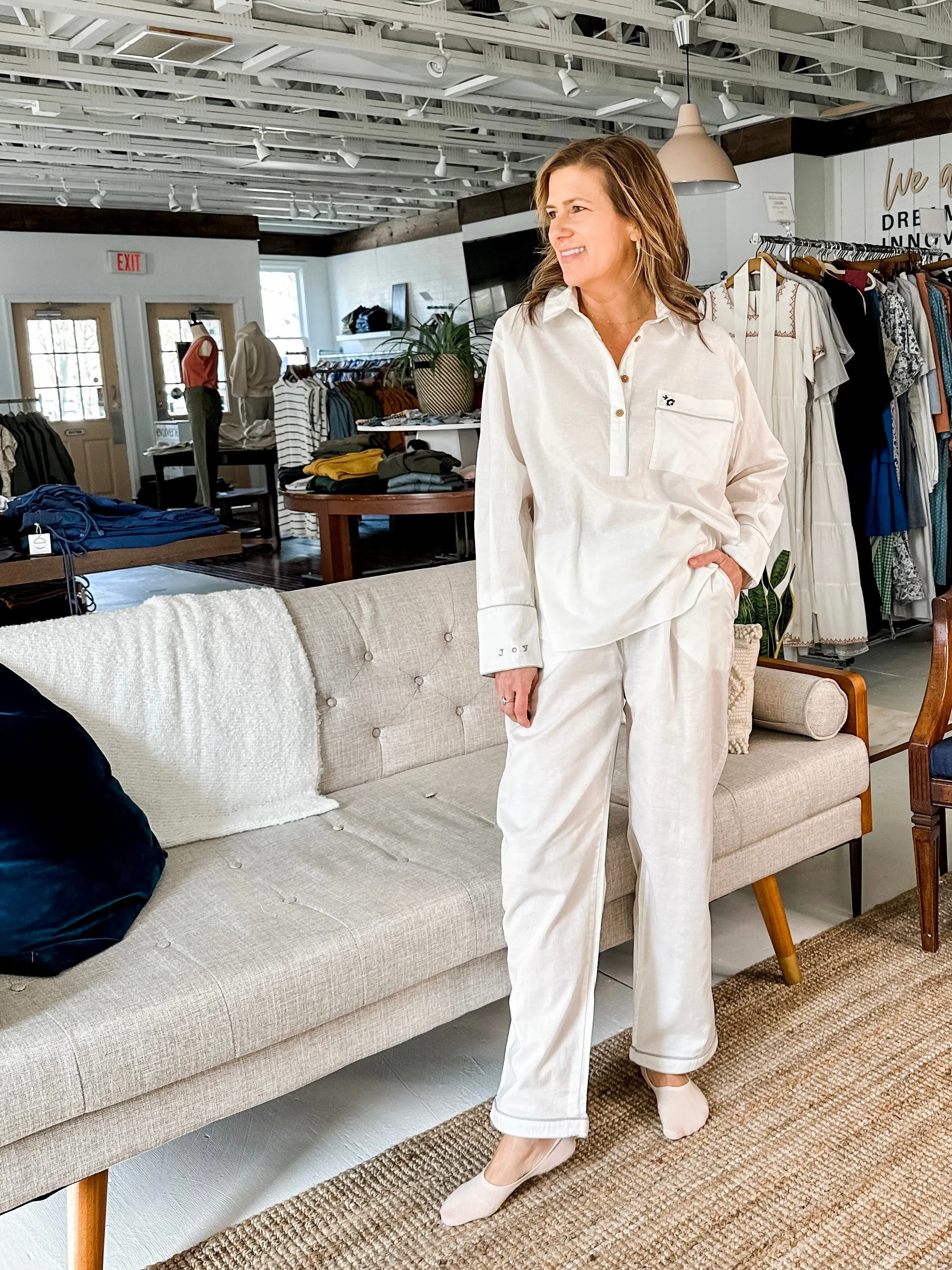 Embroidered Pajama Set