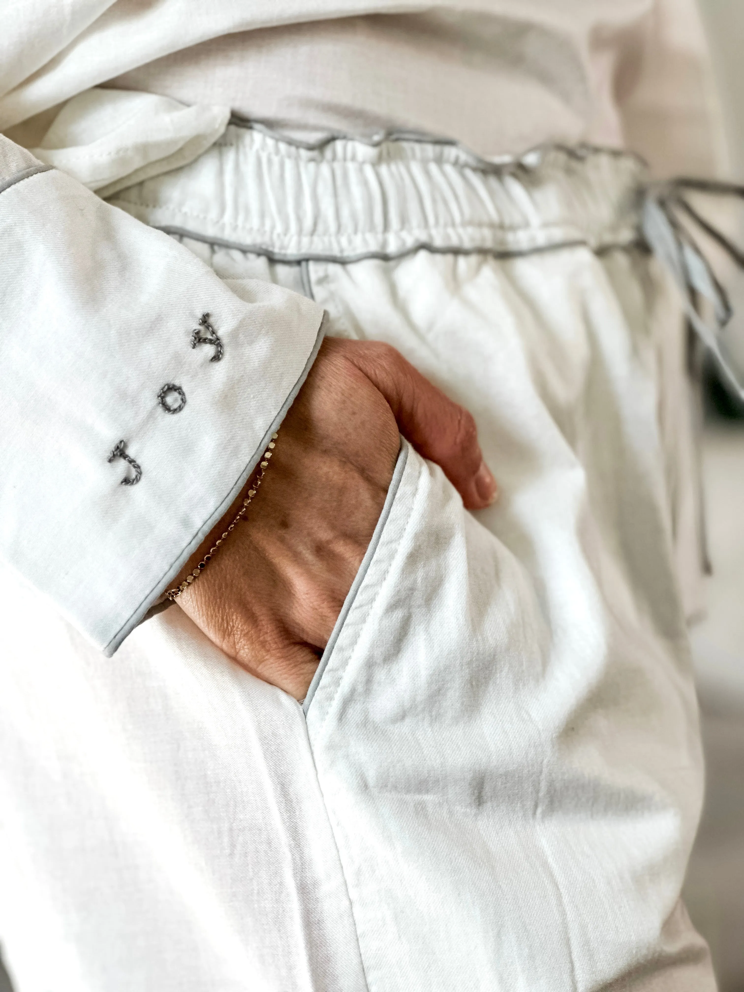 Embroidered Pajama Set