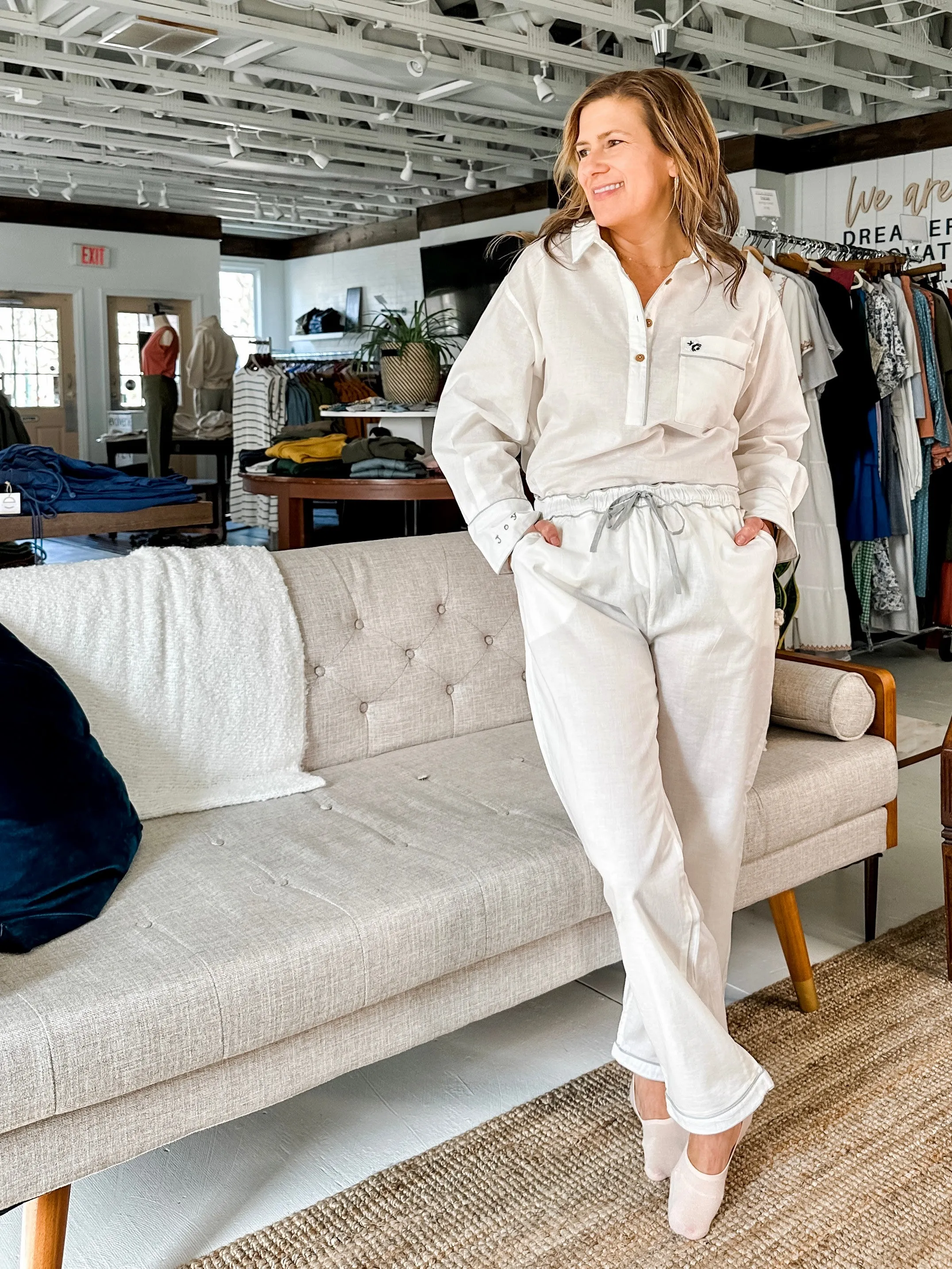 Embroidered Pajama Set