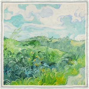 Green Wheat Fields by van Gogh Pocket Square