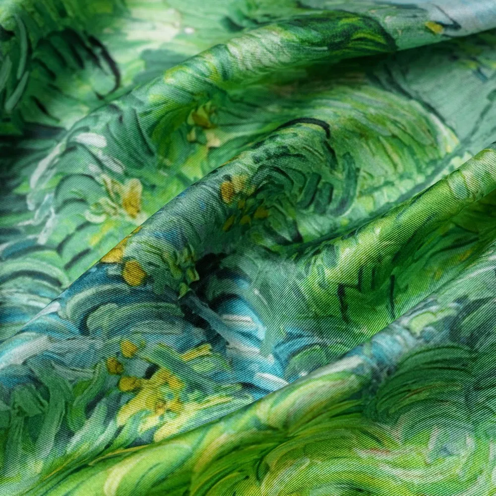 Green Wheat Fields by van Gogh Pocket Square