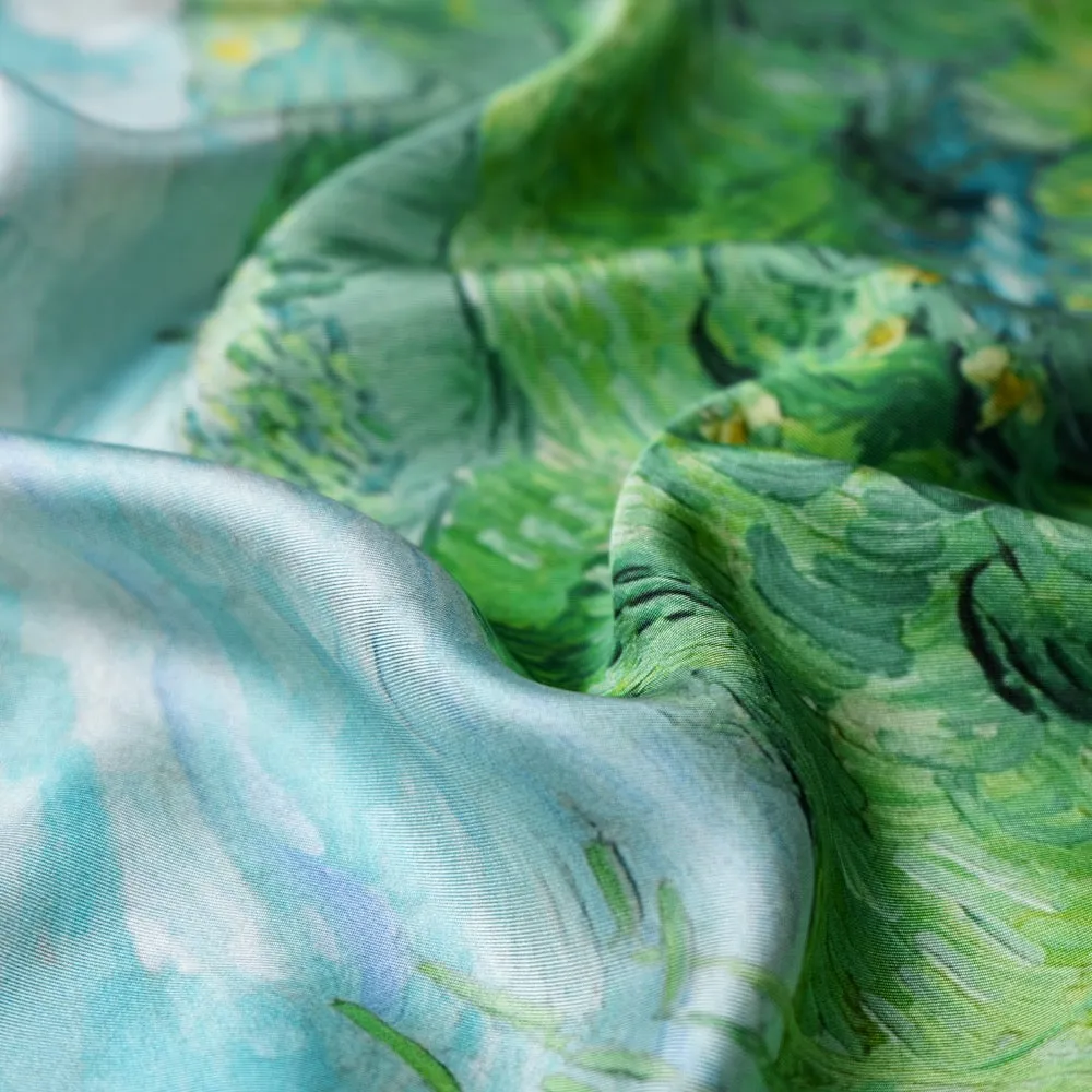 Green Wheat Fields by van Gogh Pocket Square