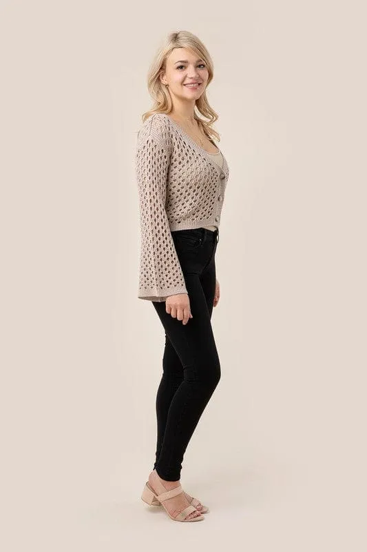 Hole-knit cardigan *Online Only*