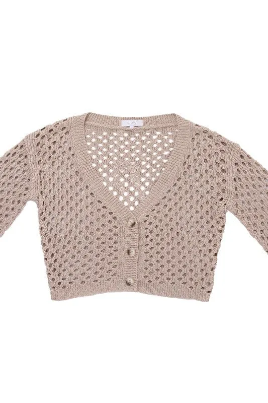 Hole-knit cardigan *Online Only*