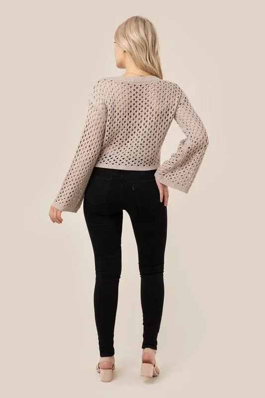Hole-knit cardigan *Online Only*