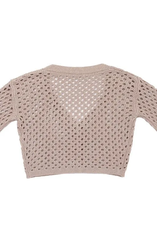 Hole-knit cardigan *Online Only*