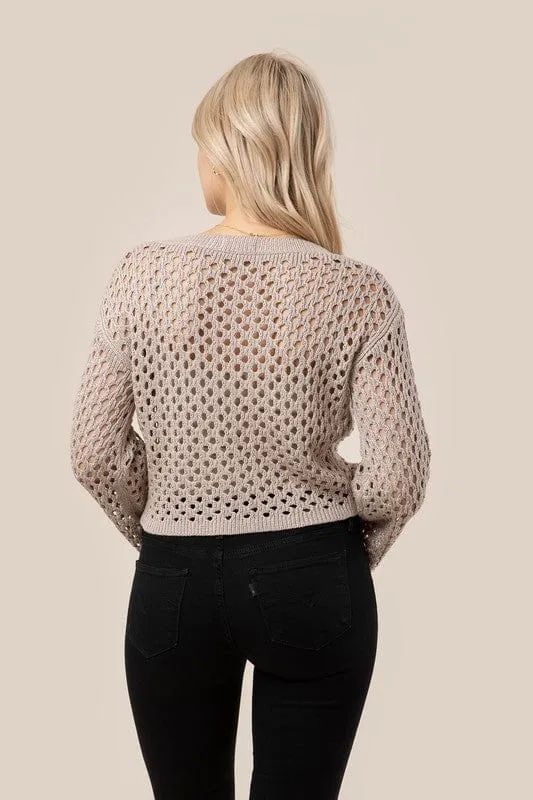 Hole-knit cardigan *Online Only*