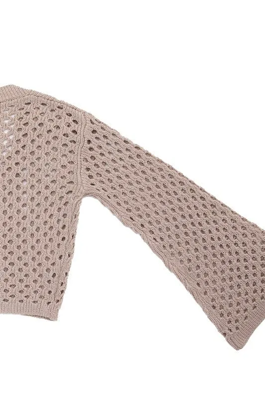 Hole-knit cardigan *Online Only*