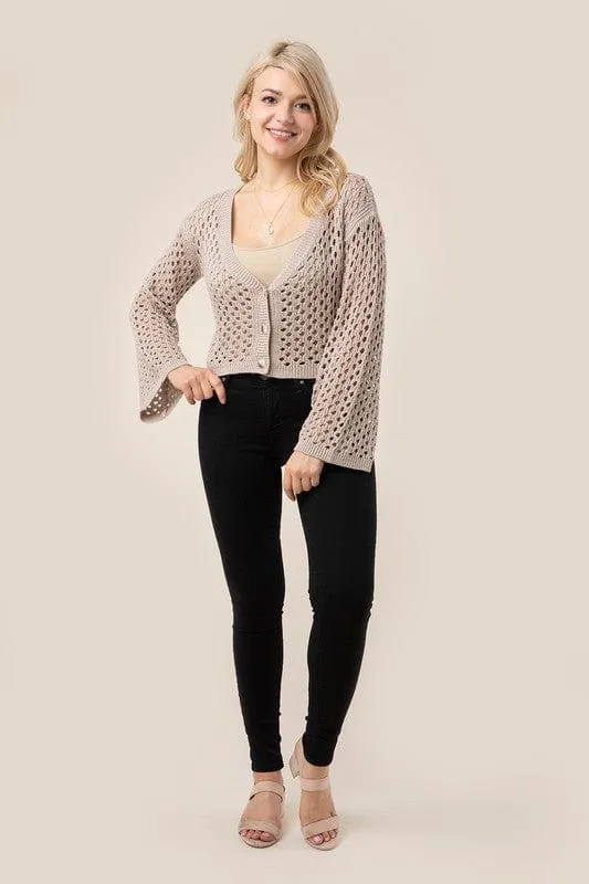 Hole-knit cardigan *Online Only*
