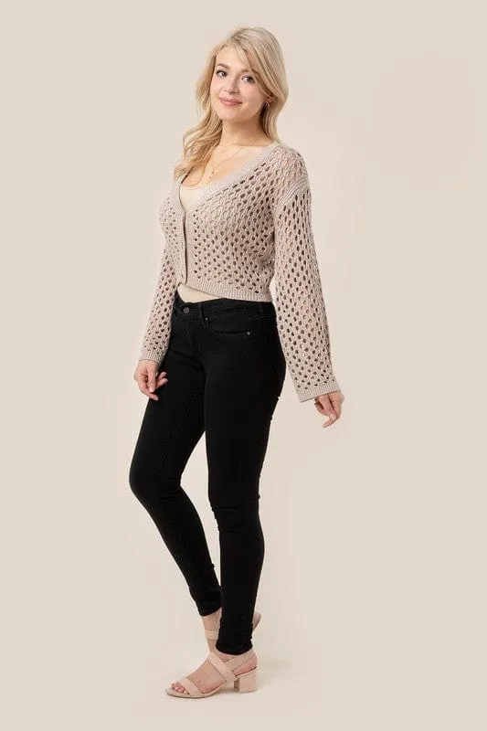 Hole-knit cardigan *Online Only*