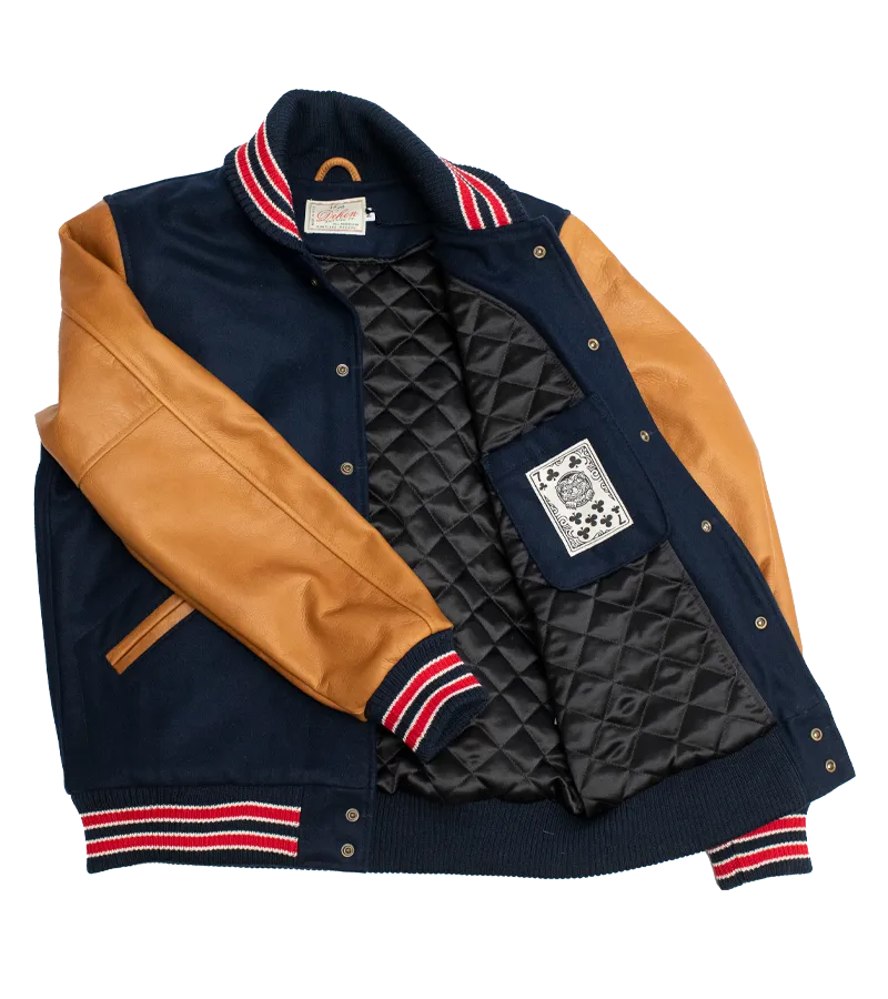 James Dant x Dehen - Varsity Jacket - Deep Navy, Rust