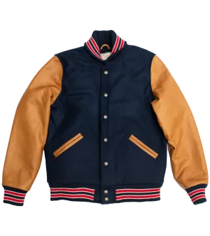 James Dant x Dehen - Varsity Jacket - Deep Navy, Rust