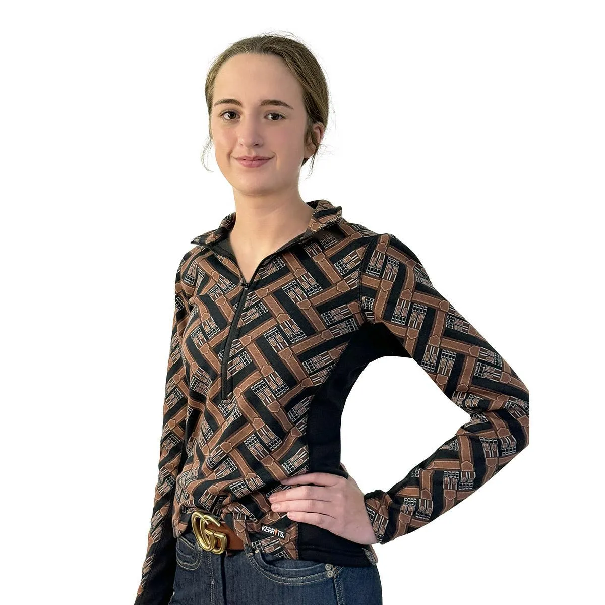 Kerrits Women's Plush Printed Half Zip Fleece