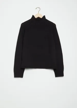 Merino Wool Rollneck — Black