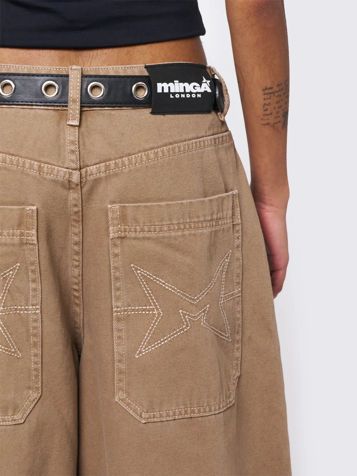 Ollie Beige Baggy Pants