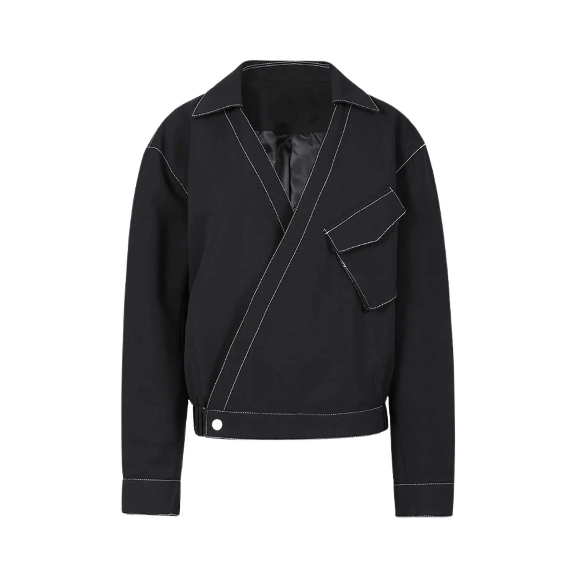 Pre Order:  Contrast Topstitch Loose Jacket