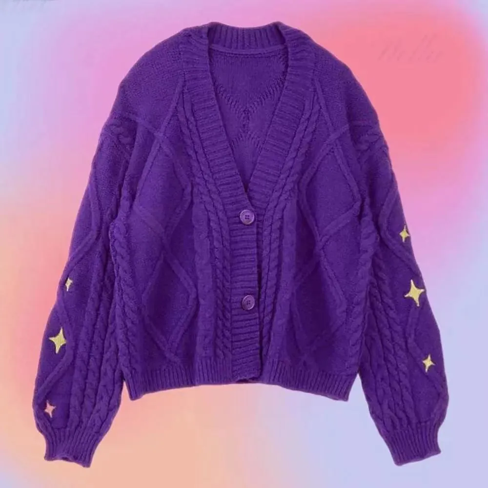 Pre Order: Twinkle Sleeves Buttoned Knitted Cardigan