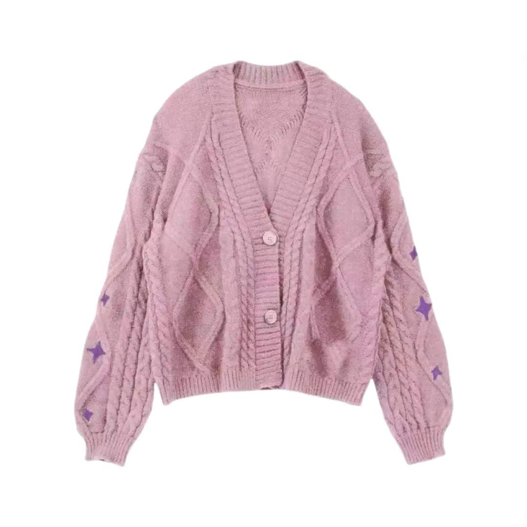 Pre Order: Twinkle Sleeves Buttoned Knitted Cardigan