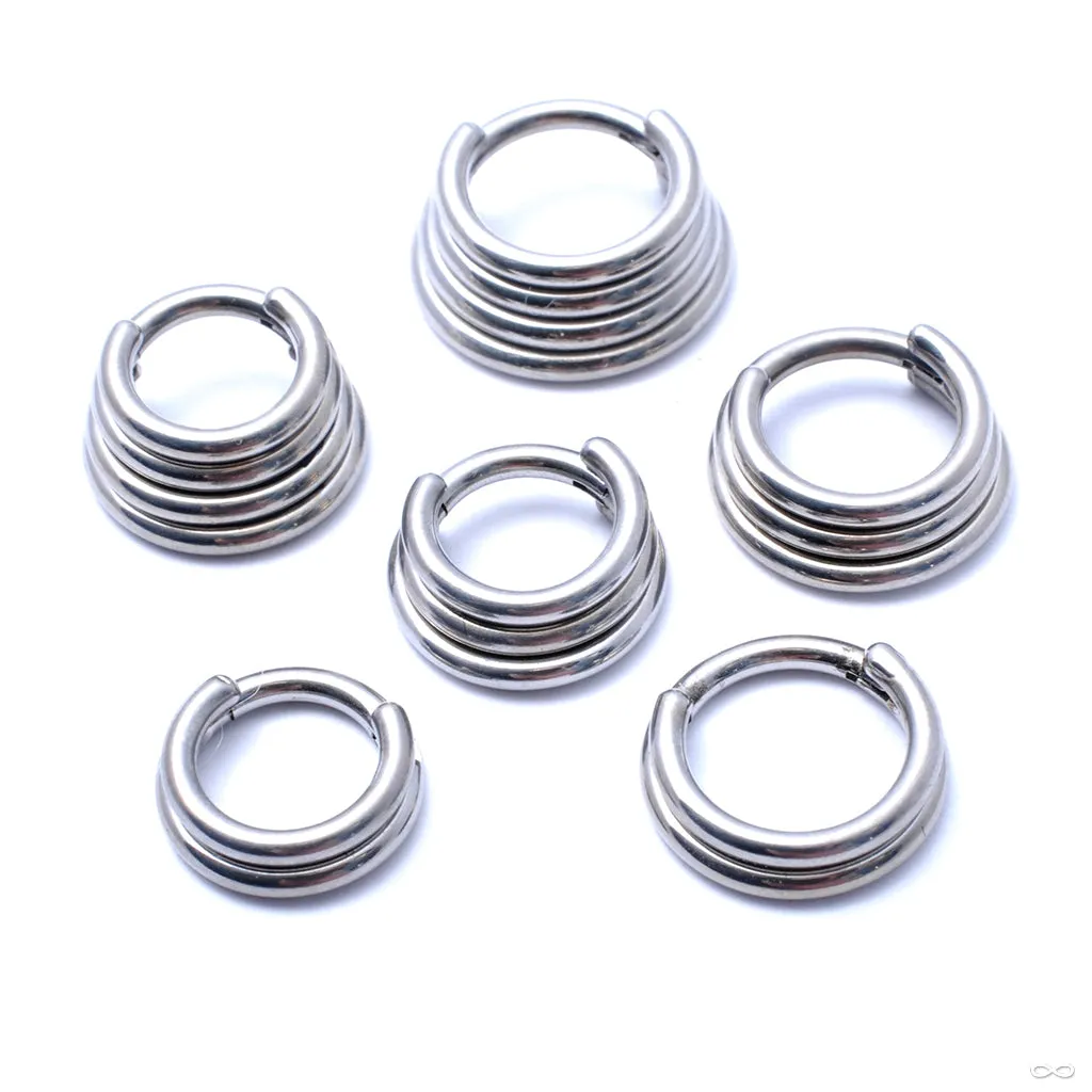 Stacked Clicker in Titanium from Zadamer Jewelry