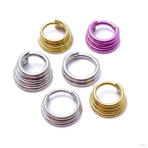 Stacked Clicker in Titanium from Zadamer Jewelry