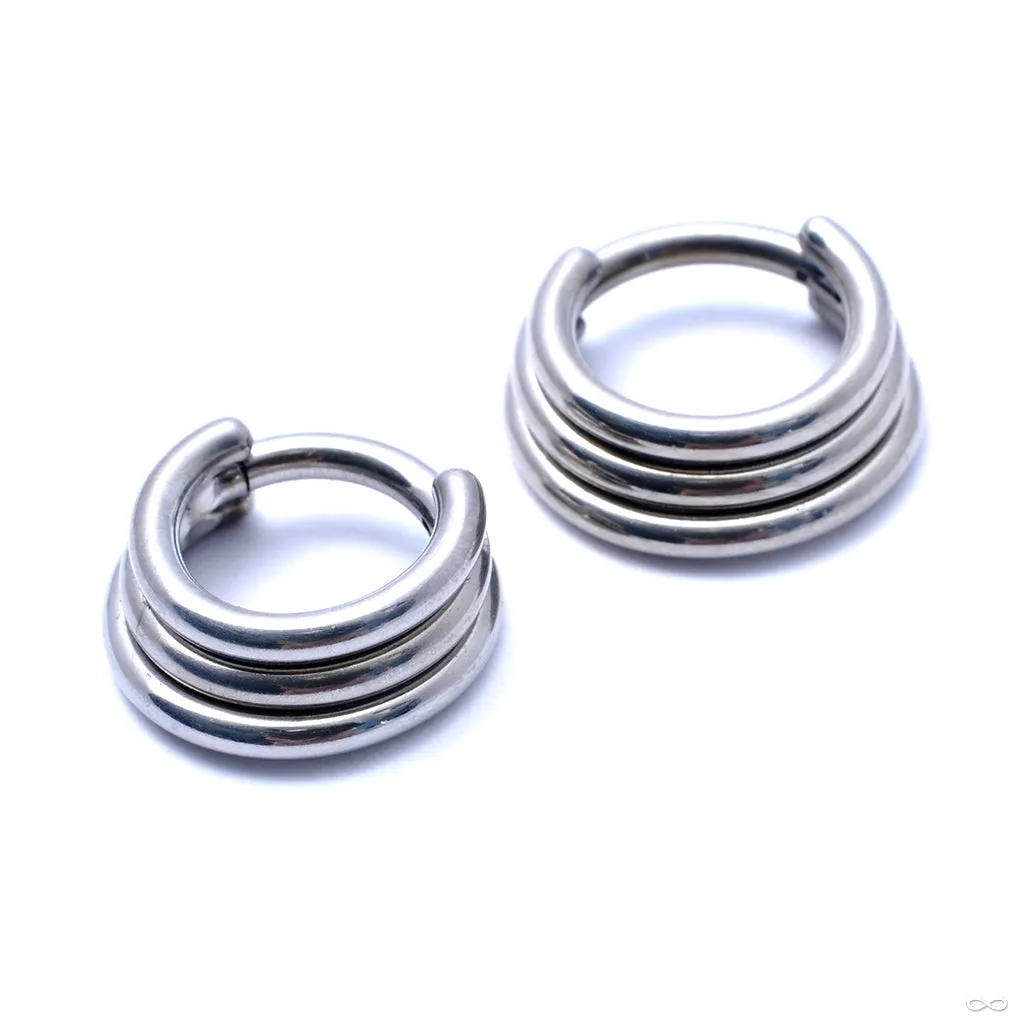 Stacked Clicker in Titanium from Zadamer Jewelry
