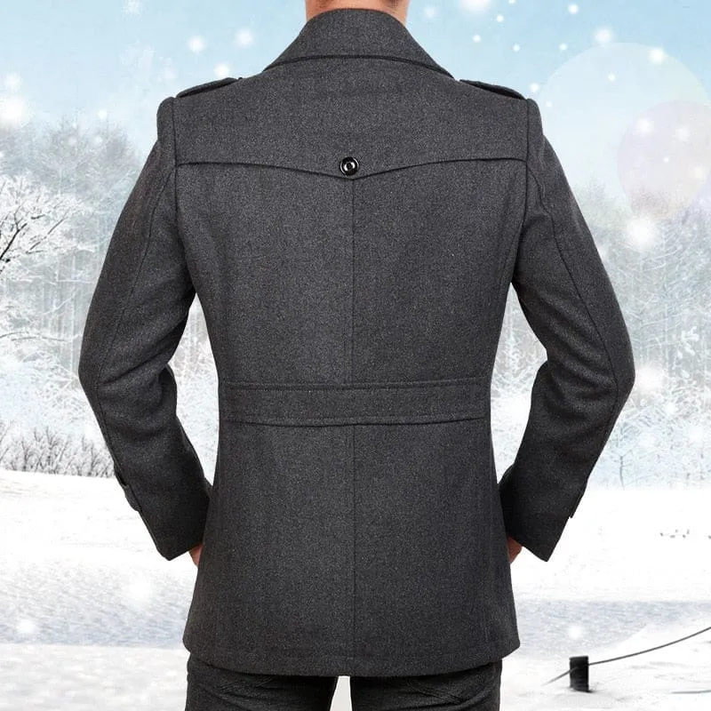 Thick Thermal Long Sleeve Woolen Windbreaker Jacket