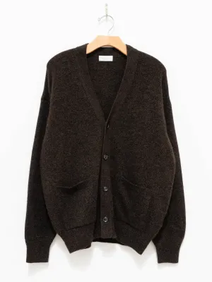 Wool Yak Guernsey Cardigan - Brown x Black