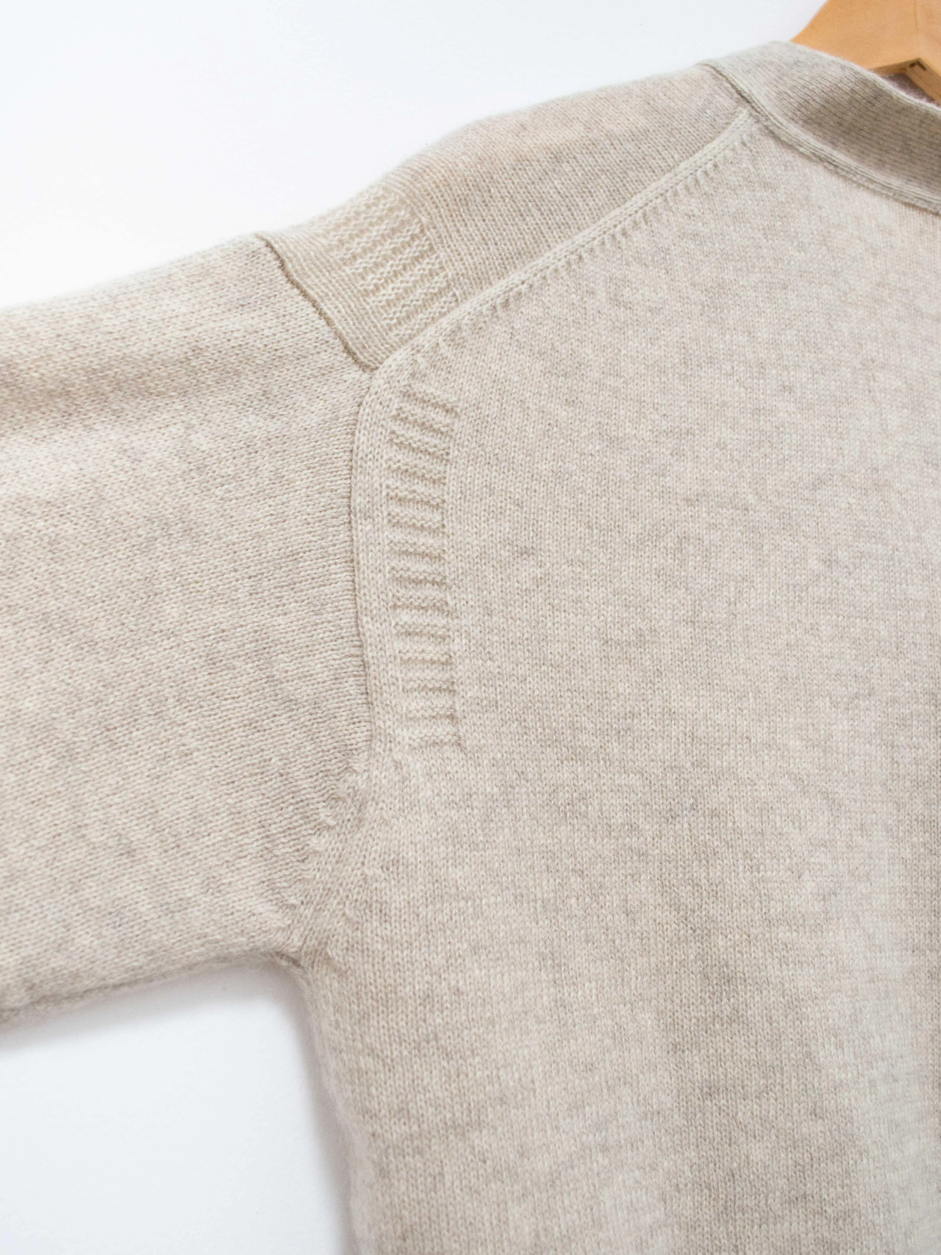 Wool Yak Guernsey Cardigan - Ivory