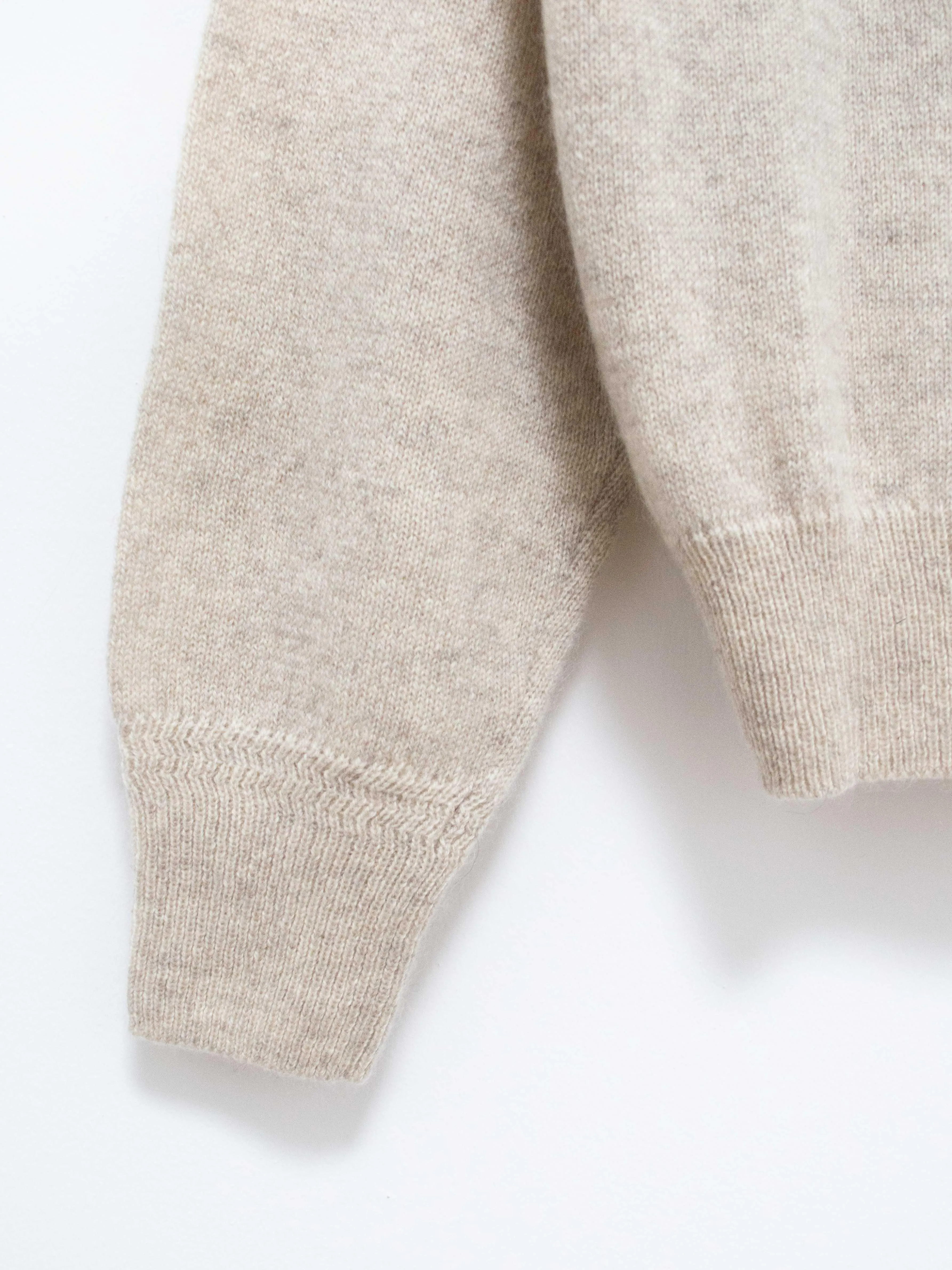 Wool Yak Guernsey Cardigan - Ivory