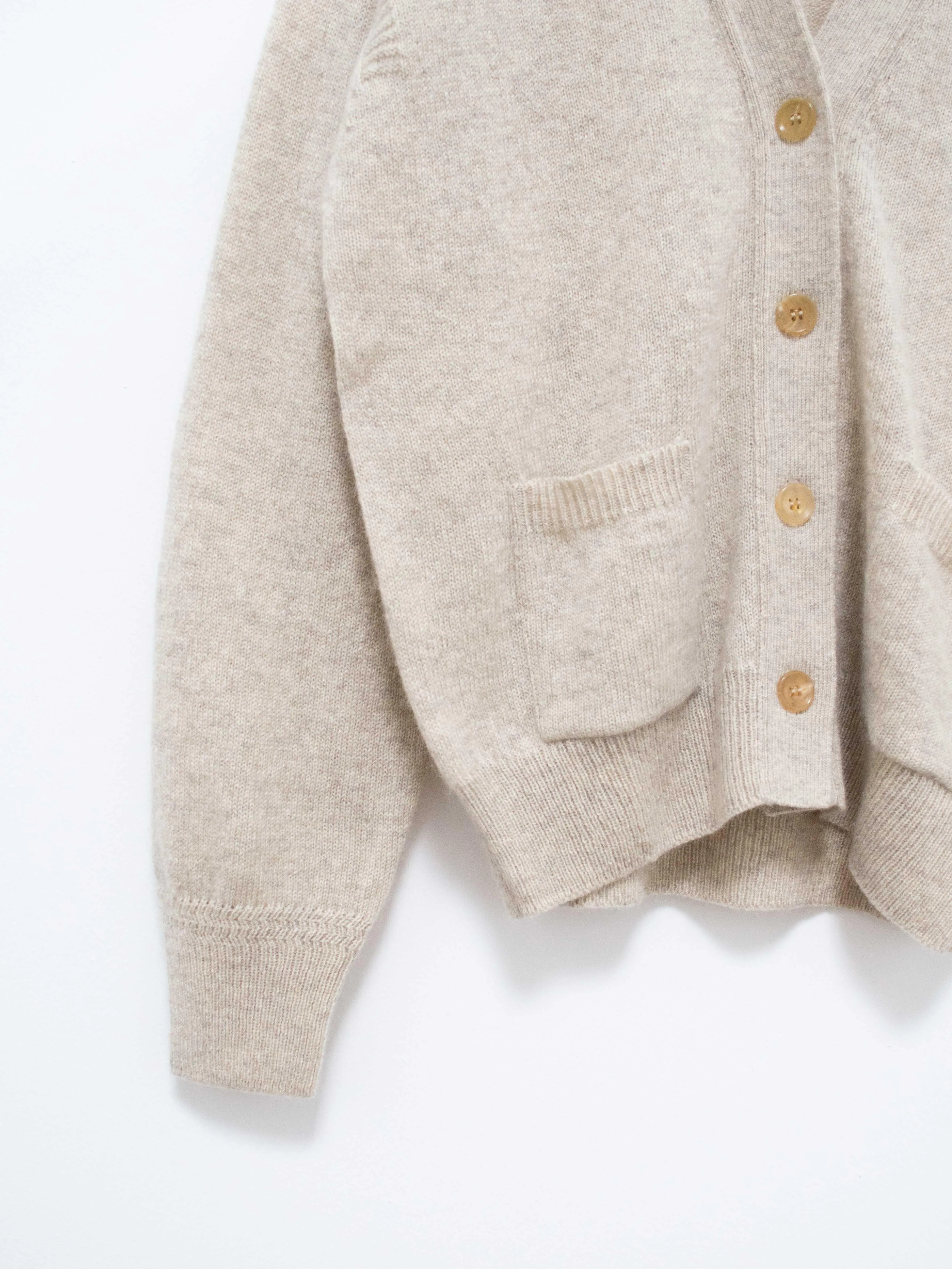 Wool Yak Guernsey Cardigan - Ivory