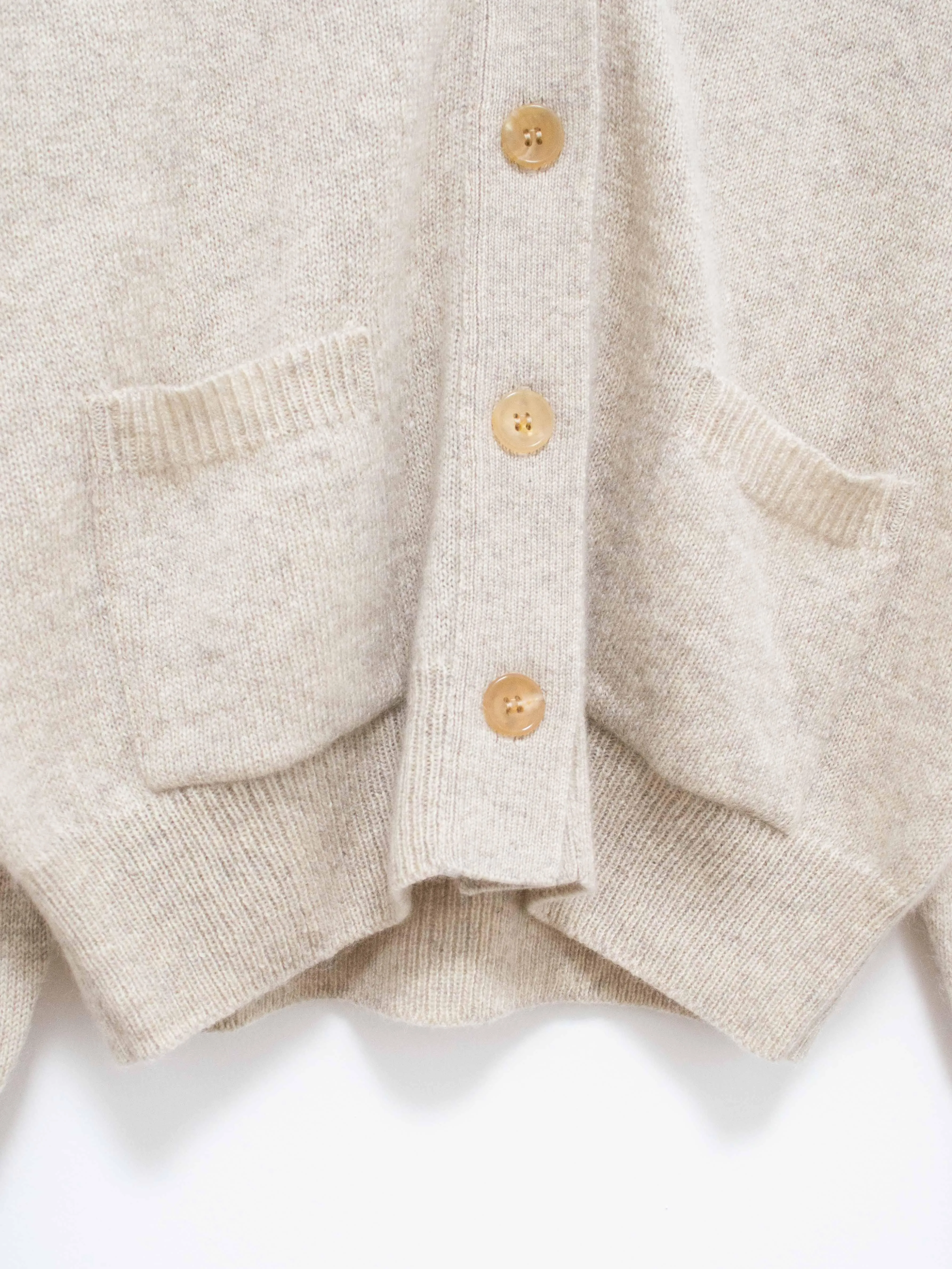 Wool Yak Guernsey Cardigan - Ivory