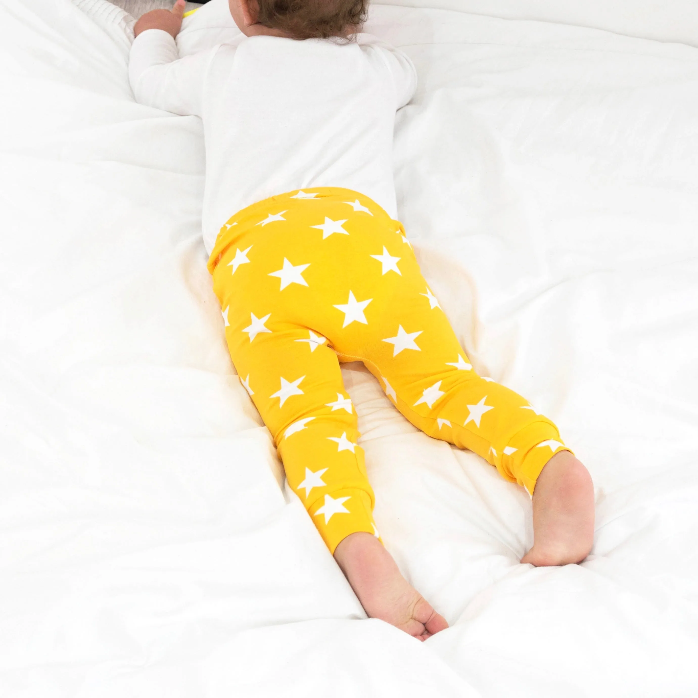 Yellow Star Print Leggings